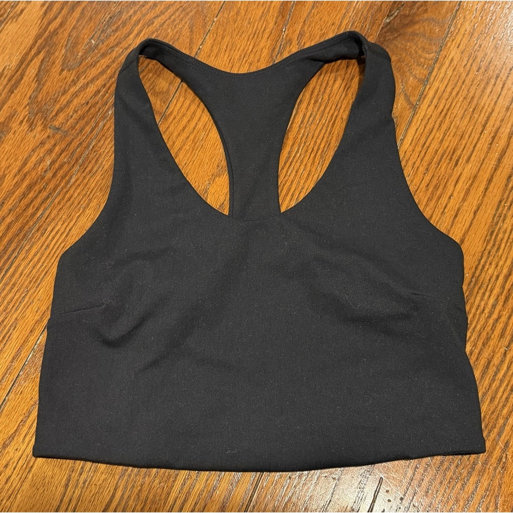 ZELLA XS Black Unlined Scoop Neck Sports Bra Razor Back Gym Yoga Workout